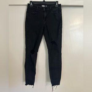 Old Navy Size 6 Rockstar Distressed Black Skinny Jeans